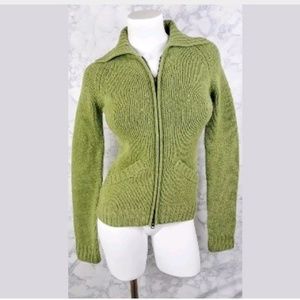 Aqua Lambswool XS Sweater Green Stretch Top Bottom